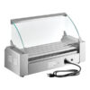HDRG12 12 Hot Dog Roller Grill with 5 Rollers and Glass Sneeze Guard - 120V, 650W