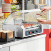 2492672 Carnival King HDRG18 18-Hot Dog Roller Grill with Sneeze Guard - 120V