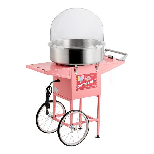 CCM21CTK Cotton Candy Machine with 21" Stainless Steel Bowl, Floss Bubble, and Cart - 110V, 1050W